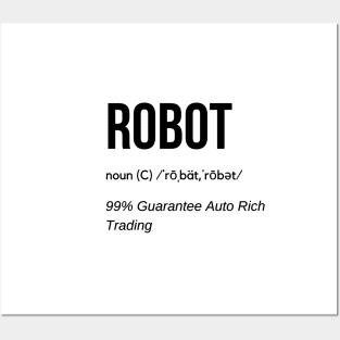 Robot Definition Funny (Black) Posters and Art